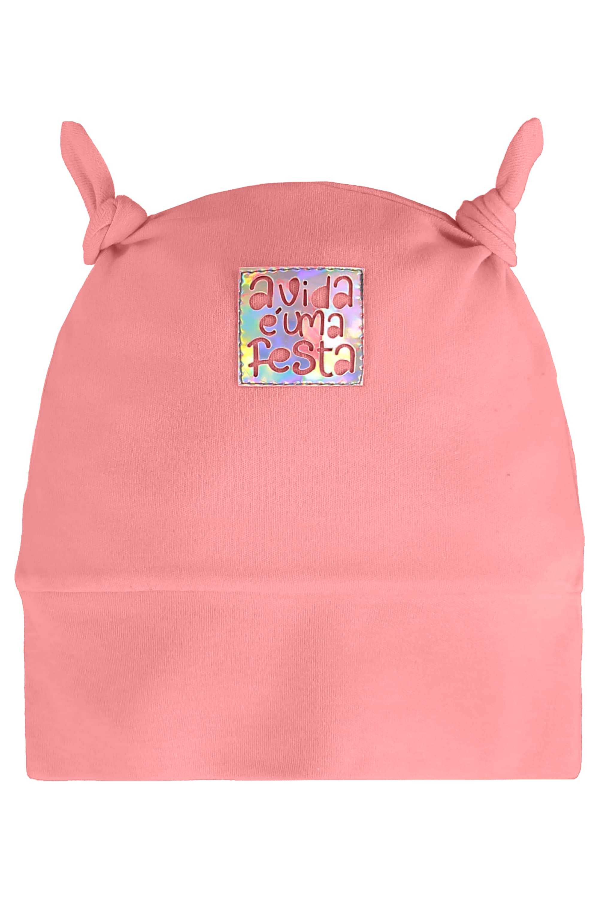 Touca Estrela para Bebê Menina em Suedine (Rosa) Três e Já - Imagem 2